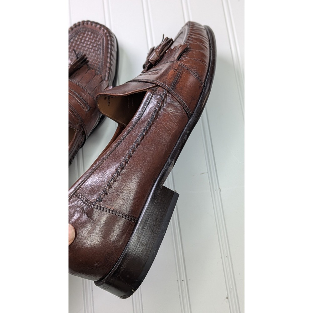 Bostonian Classic Leather Loafer Brown Slip On Men's Size 12M Shoes Flats Dress - Picture 5 of 13